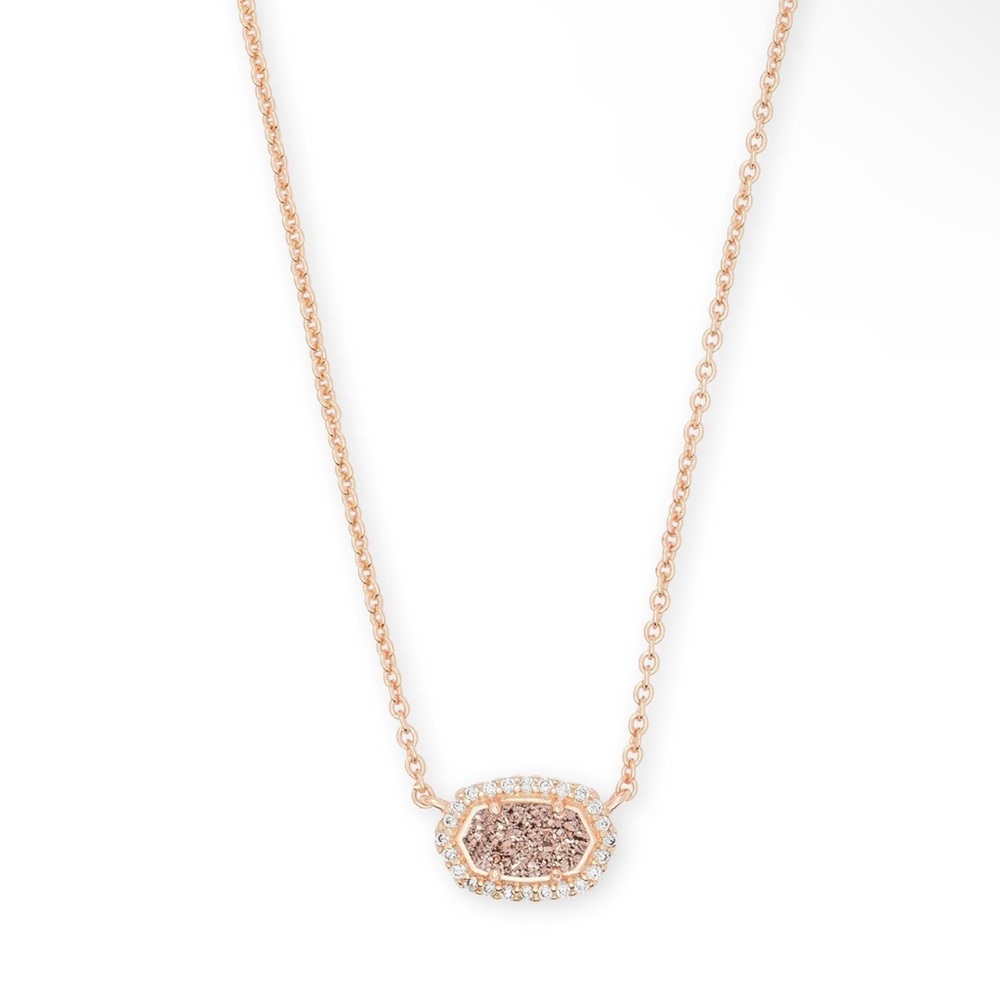 Kendra Scott Chelsea Drusy Rose Gold Necklace